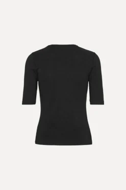Tops-ROTATE Birger Christensen Short Sleeve T-shirt Black Black color
