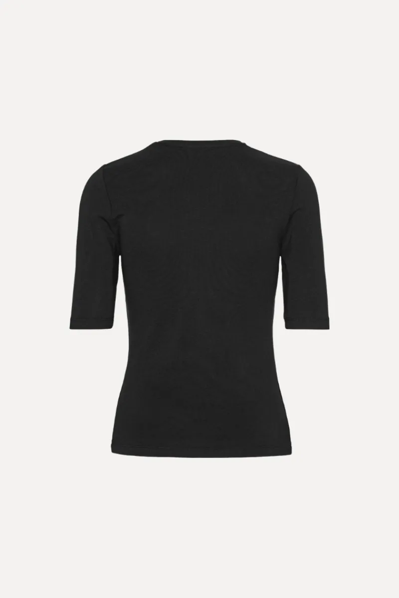 Tops-ROTATE Birger Christensen Short Sleeve T-shirt Black Black color