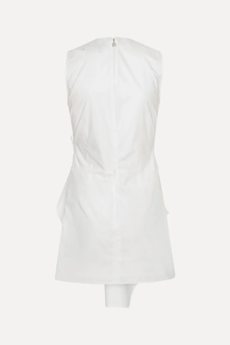 Mini Dresses|Dresses-ROTATE Birger Christensen Sleeveless Dress W/ Bow Bright White Bright White color