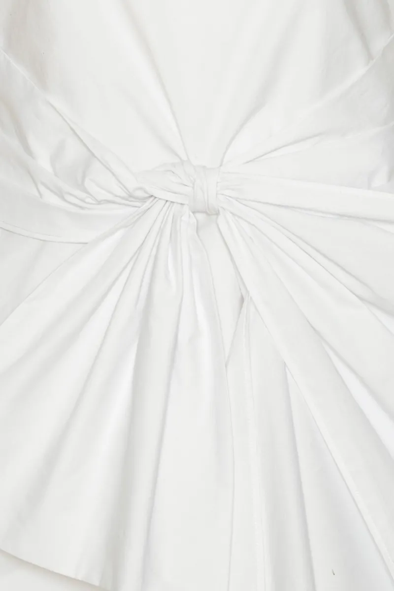 Mini Dresses|Dresses-ROTATE Birger Christensen Sleeveless Dress W/ Bow Bright White Bright White color