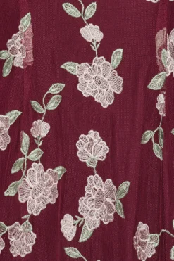 Maxi Dress|Dresses-ROTATE Birger Christensen Sleeveless Maxi Dress Bordeaux Flower Print Zinfandel Comb.color