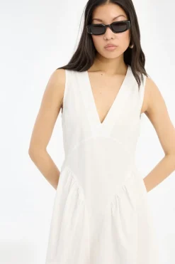Midi Dresses|Dresses-ROTATE Birger Christensen Sleeveless Midi Dress Bright White Bright White color