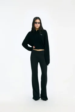 Knitwear|Tops-ROTATE Birger Christensen Slinky Knit Polo Black Black color