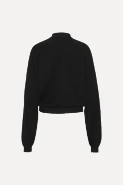 Knitwear|Tops-ROTATE Birger Christensen Slinky Knit Polo Black Black color