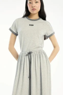 Tops-ROTATE Birger Christensen Stretchy Fitted T-shirt Light Grey Light Grey Melange color