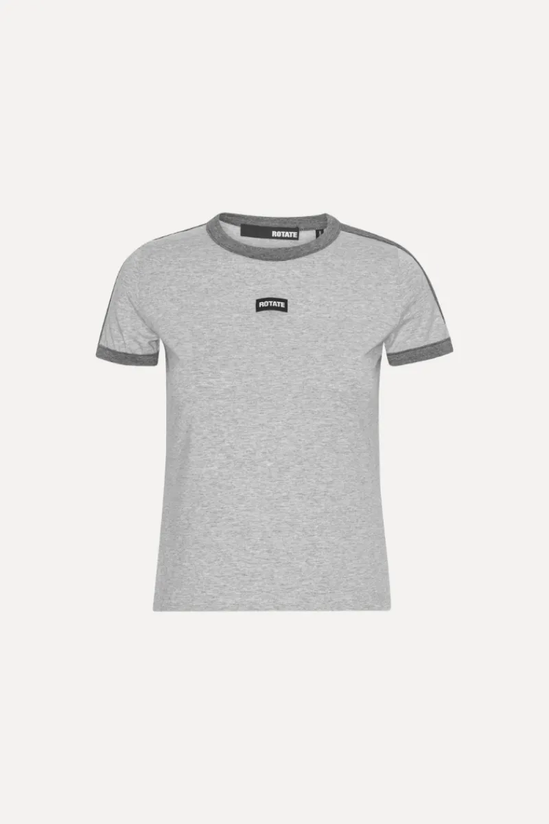 Tops-ROTATE Birger Christensen Stretchy Fitted T-shirt Light Grey Light Grey Melange color