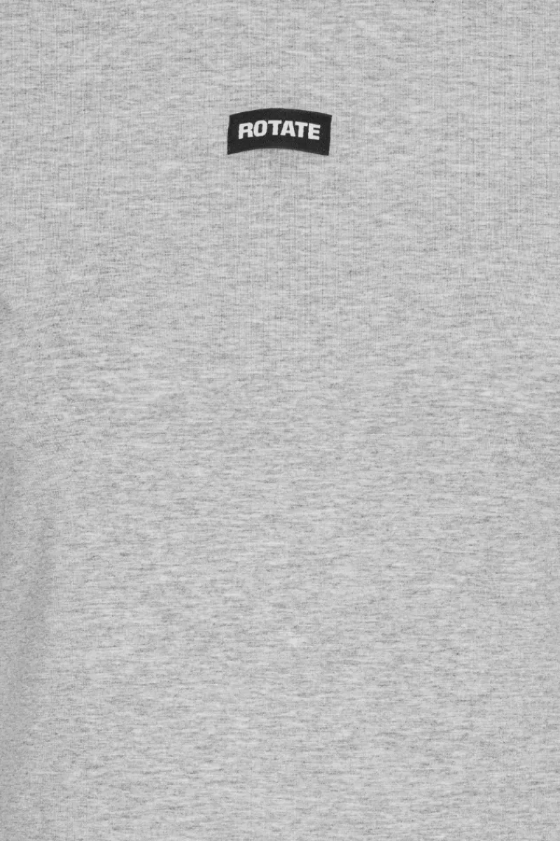 Tops-ROTATE Birger Christensen Stretchy Fitted T-shirt Light Grey Light Grey Melange color