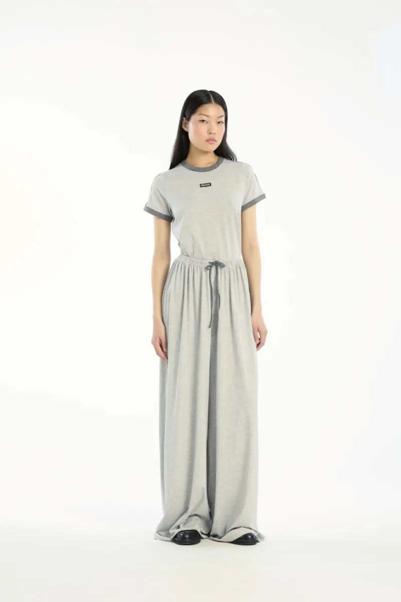 Pants-ROTATE Birger Christensen Stretchy Long Pants Light Grey Light Grey Melange color