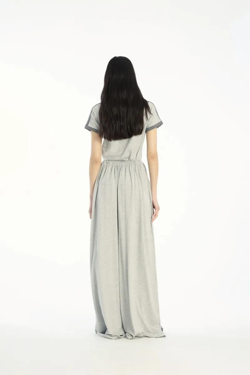 Pants-ROTATE Birger Christensen Stretchy Long Pants Light Grey Light Grey Melange color