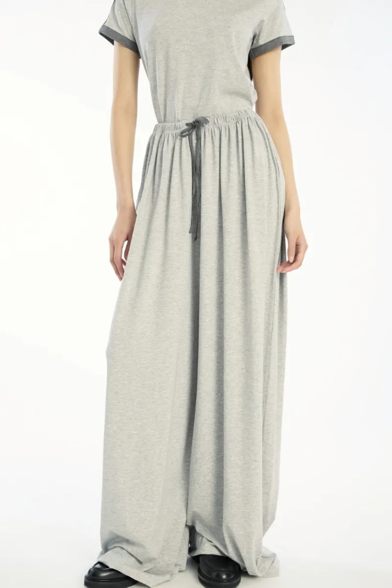 Pants-ROTATE Birger Christensen Stretchy Long Pants Light Grey Light Grey Melange color
