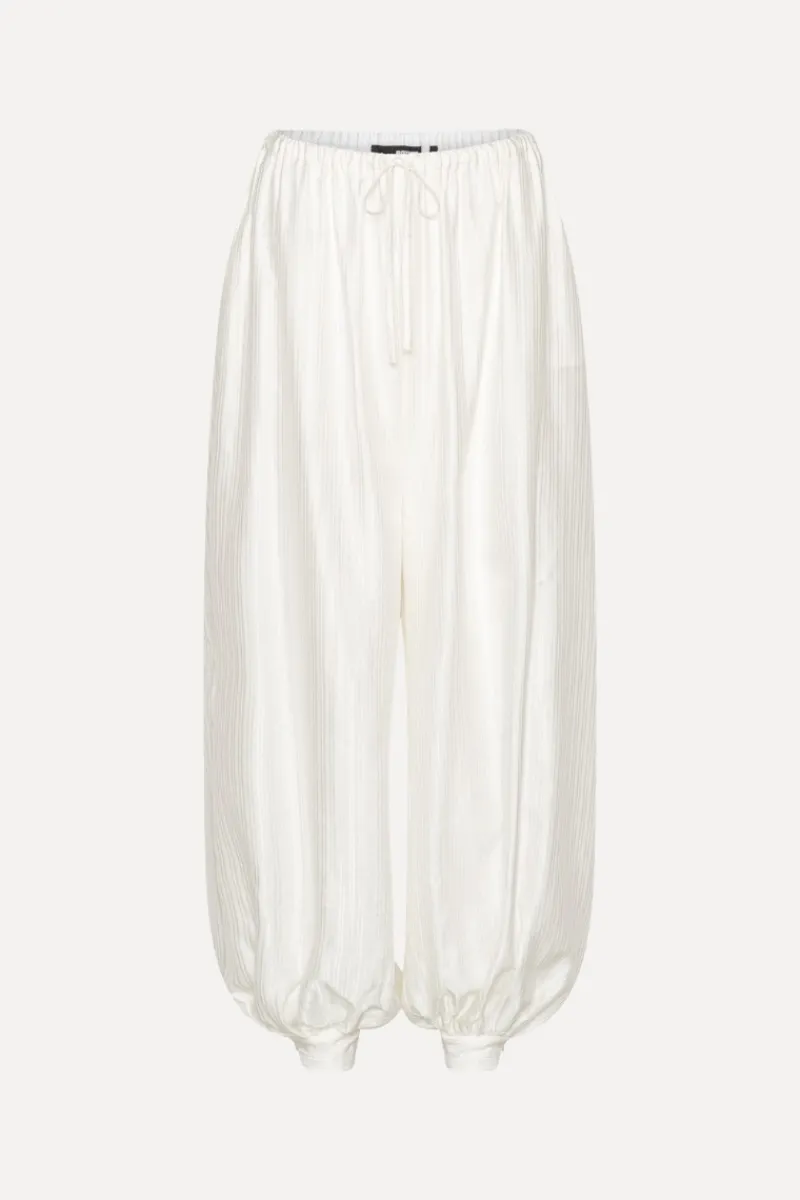 Pants-ROTATE Birger Christensen Striped Balloon Pants Bright White Bright White color