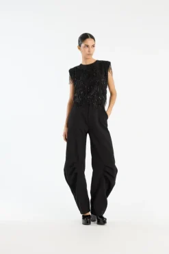 Pants-ROTATE Birger Christensen Suiting Cargo Pants Black Black color