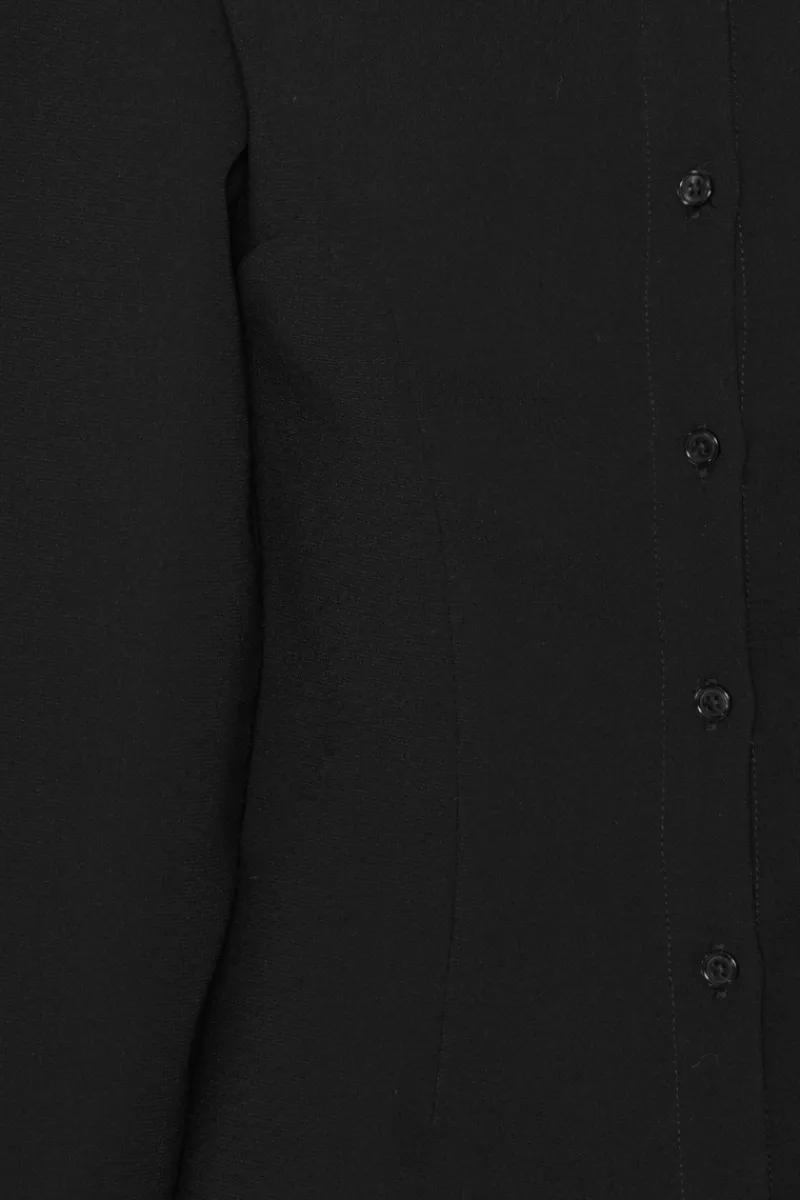 Tops-ROTATE Birger Christensen Suiting Fitted Shirt Black Black color