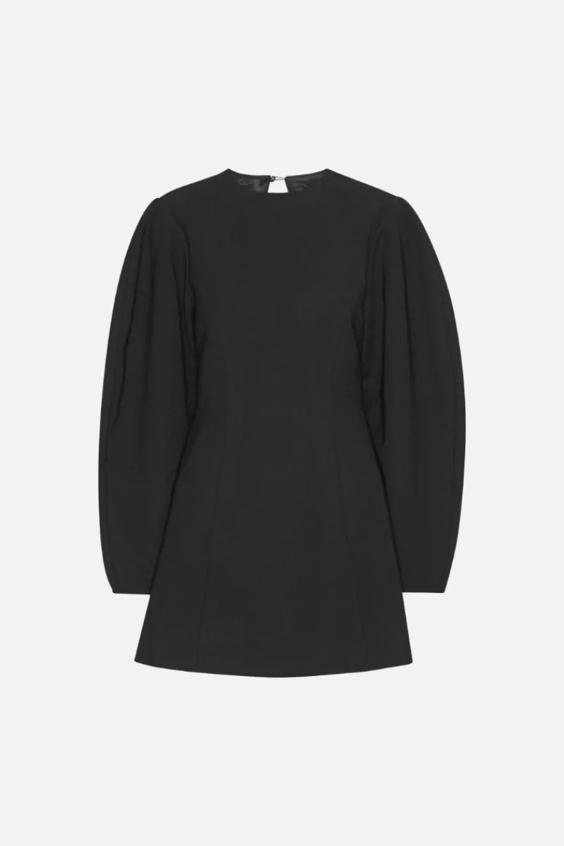 Mini Dresses|Dresses-ROTATE Birger Christensen Suiting Flared Mini Dress Black Black color