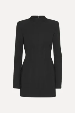 Mini Dresses|Dresses-ROTATE Birger Christensen Suiting Ls Mini Dress Black Black color