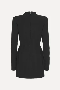 Mini Dresses|Dresses-ROTATE Birger Christensen Suiting Ls Mini Dress Black Black color