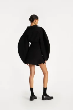 Skirts-ROTATE Birger Christensen Suiting Mini Ruffle Skirt Black Black color