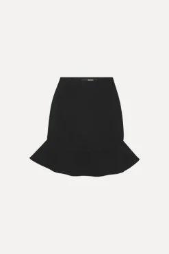 Skirts-ROTATE Birger Christensen Suiting Mini Ruffle Skirt Black Black color