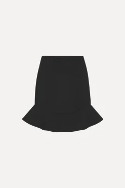 Skirts-ROTATE Birger Christensen Suiting Mini Ruffle Skirt Black Black color