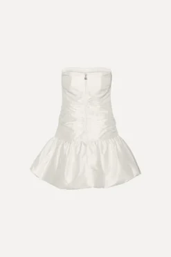 Bridal|Mini Dresses-ROTATE Birger Christensen Taffeta Balloon Dress White Egret color