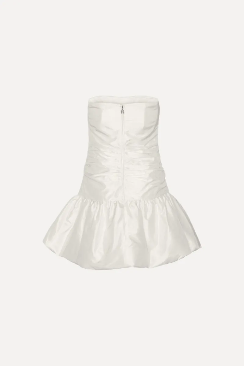 Bridal|Mini Dresses-ROTATE Birger Christensen Taffeta Balloon Dress White Egret color