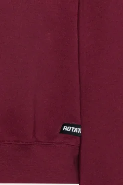 Tops-ROTATE Birger Christensen Terry Back Cropped Hoodie Bordeaux Zinfandelcolor