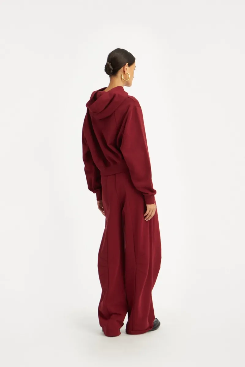 Pants-ROTATE Birger Christensen Terry Back Sweatpants Bordeaux Zinfandelcolor