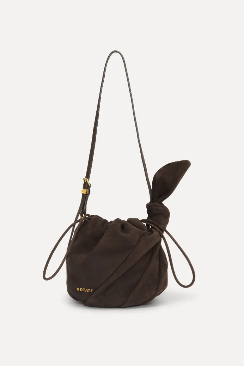 Bags-ROTATE Birger Christensen The Bon Bon Bag Brown Suede Chocolate Torte color