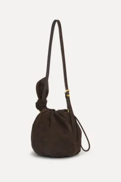 Bags-ROTATE Birger Christensen The Bon Bon Bag Brown Suede Chocolate Torte color