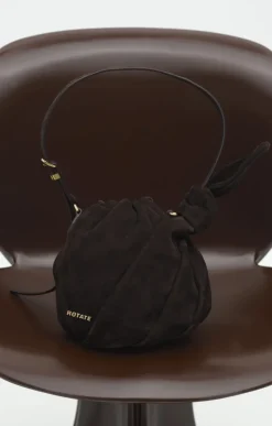 Bags-ROTATE Birger Christensen The Bon Bon Bag Brown Suede Chocolate Torte color