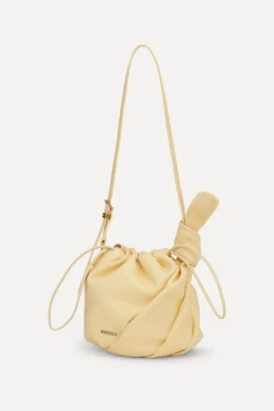 Bags-ROTATE Birger Christensen The Bon Bon Bag Yellow Leather Italian Straw color