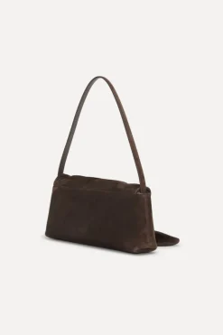 Bags-ROTATE Birger Christensen The Drape Bag Brown Suede Chocolate Torte color
