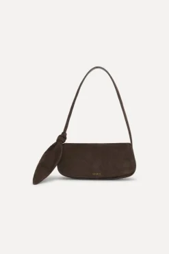 Bags-ROTATE Birger Christensen The Scarf Bag Brown Suede Chocolate Torte color