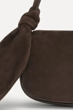 Bags-ROTATE Birger Christensen The Scarf Bag Brown Suede Chocolate Torte color