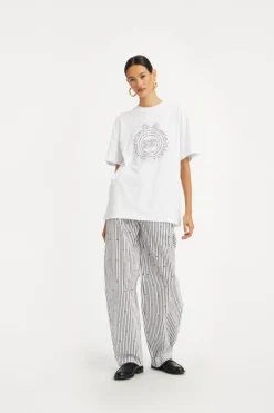 Tops-ROTATE Birger Christensen Thin Jersey T-shirt Bright White Bright White color