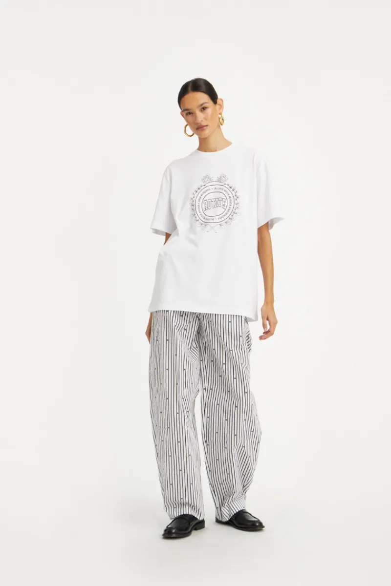 Tops-ROTATE Birger Christensen Thin Jersey T-shirt Bright White Bright White color