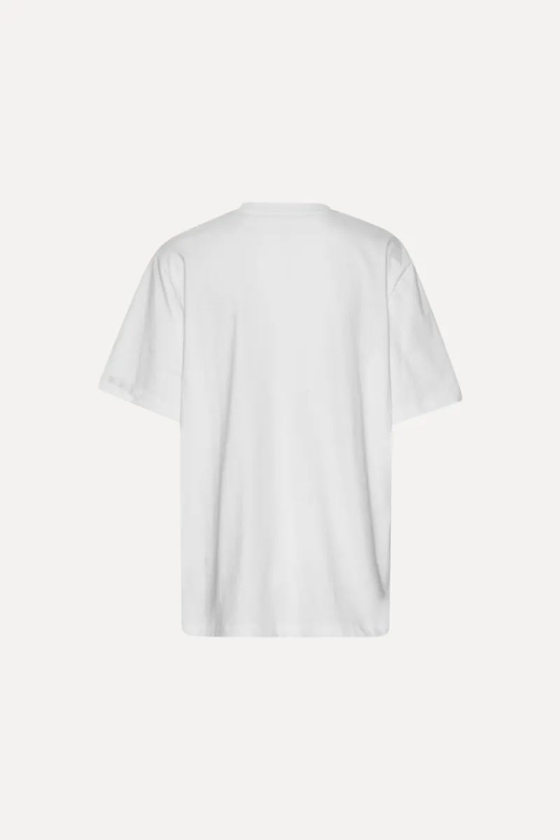 Tops-ROTATE Birger Christensen Thin Jersey T-shirt Bright White Bright White color