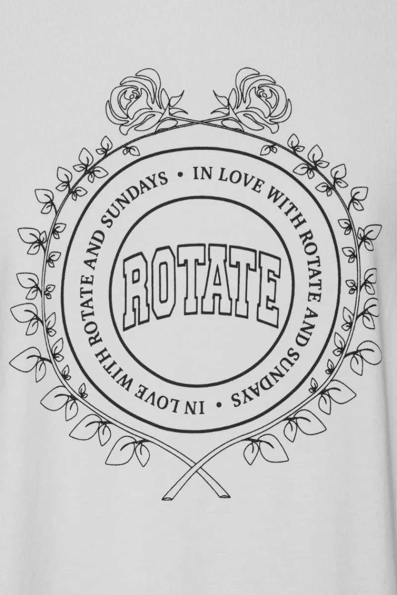 Tops-ROTATE Birger Christensen Thin Jersey T-shirt Bright White Bright White color