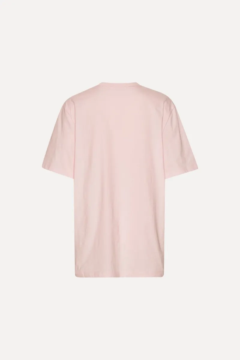 Tops-ROTATE Birger Christensen Thin Jersey T-shirt Light Pink Ballerina color