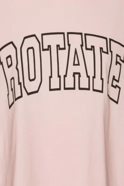 Tops-ROTATE Birger Christensen Thin Jersey T-shirt Light Pink Ballerina color