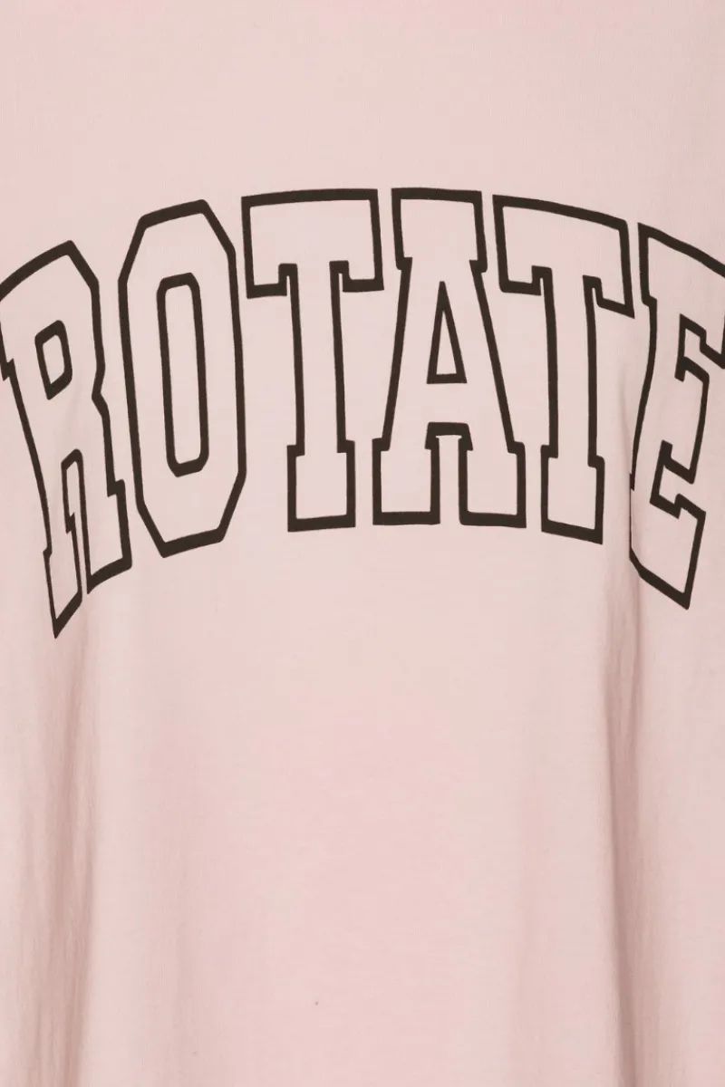 Tops-ROTATE Birger Christensen Thin Jersey T-shirt Light Pink Ballerina color