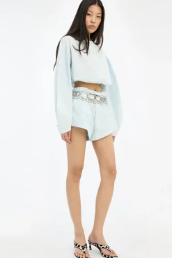 Tops-ROTATE Birger Christensen Tie Strap Ls Top Light Blue Plein Air color