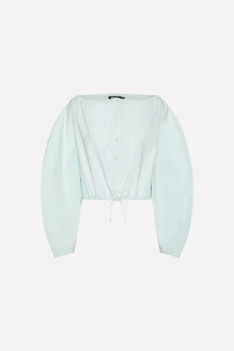 Tops-ROTATE Birger Christensen Tie Strap Ls Top Light Blue Plein Air color