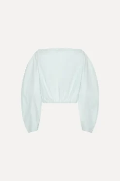 Tops-ROTATE Birger Christensen Tie Strap Ls Top Light Blue Plein Air color