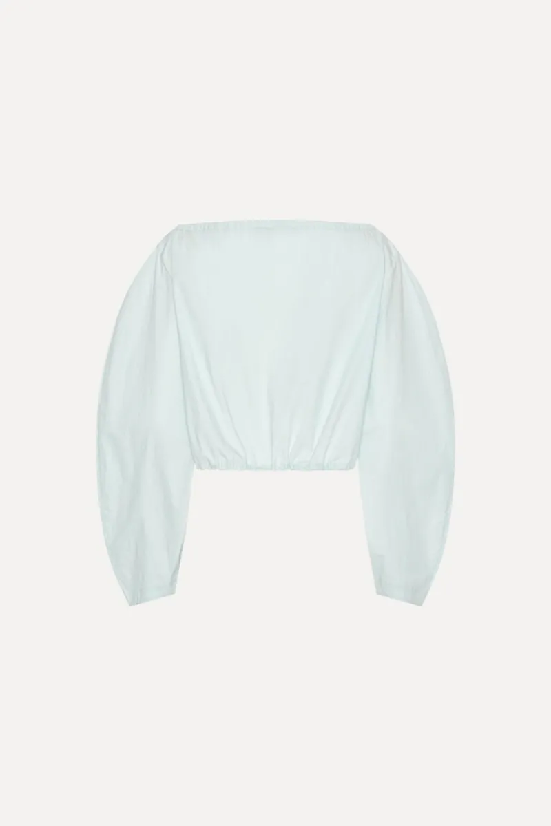 Tops-ROTATE Birger Christensen Tie Strap Ls Top Light Blue Plein Air color