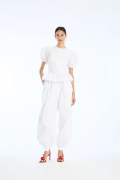 Tops-ROTATE Birger Christensen Top W/ Puffsleeves Bright White Bright White color