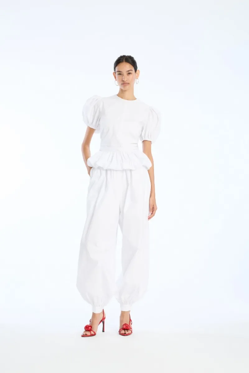 Tops-ROTATE Birger Christensen Top W/ Puffsleeves Bright White Bright White color