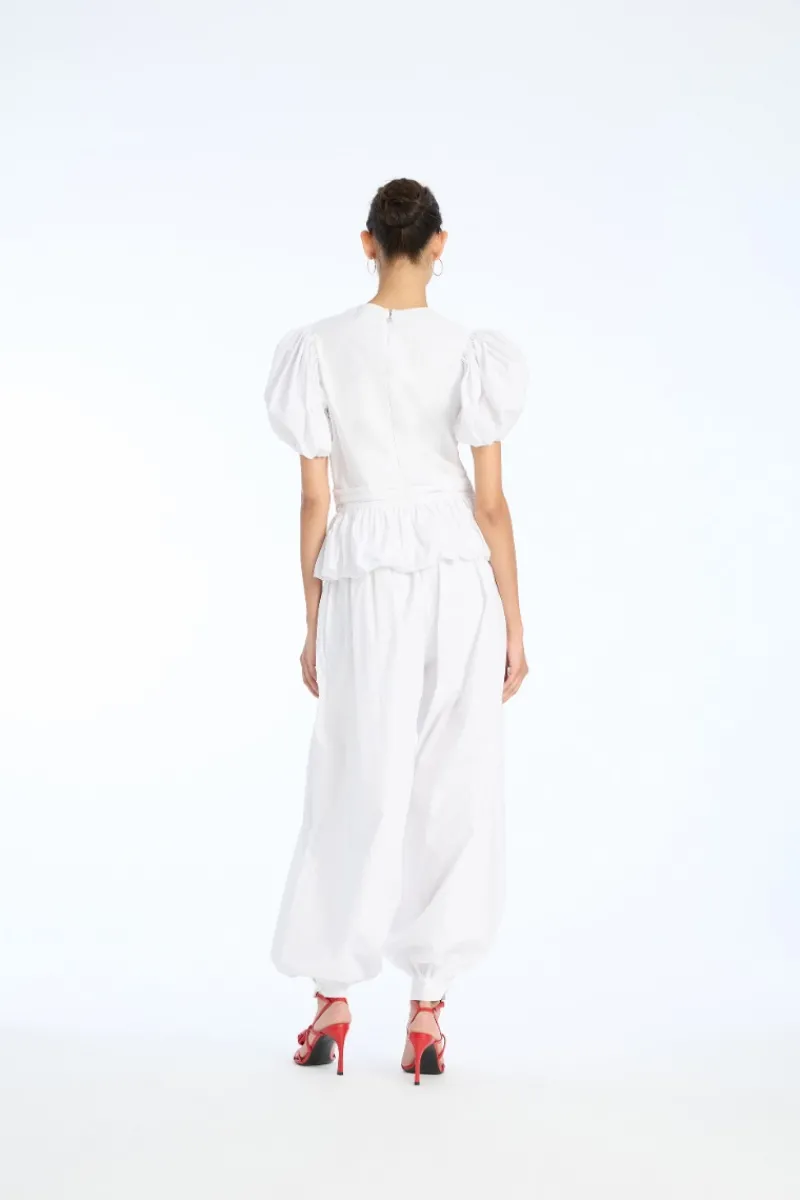 Tops-ROTATE Birger Christensen Top W/ Puffsleeves Bright White Bright White color