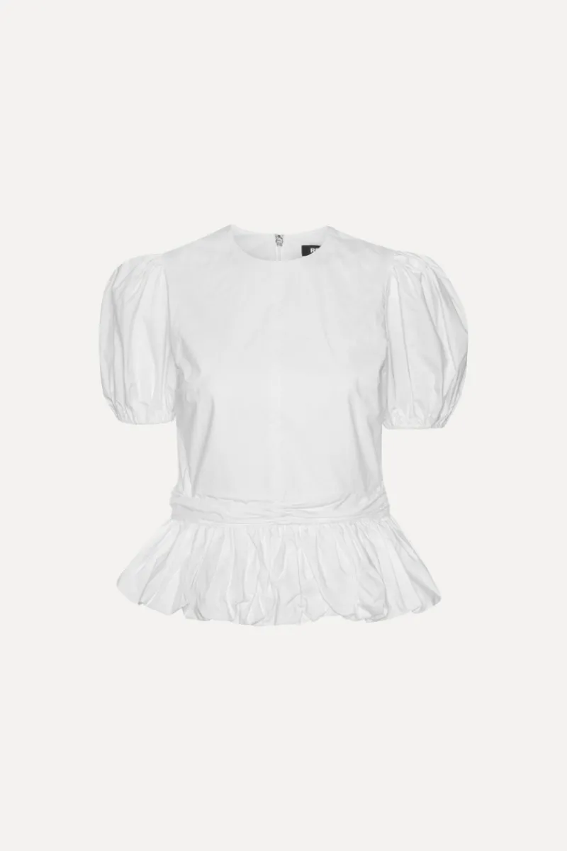 Tops-ROTATE Birger Christensen Top W/ Puffsleeves Bright White Bright White color