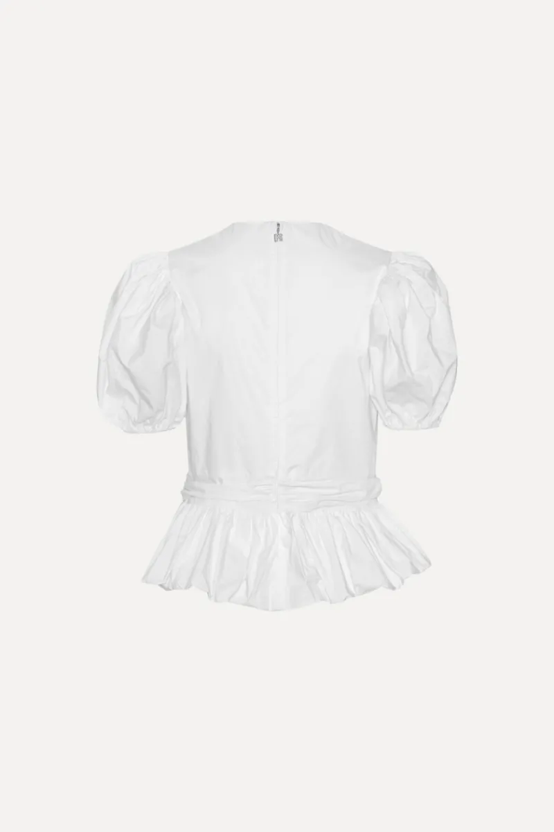 Tops-ROTATE Birger Christensen Top W/ Puffsleeves Bright White Bright White color